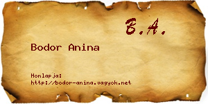 Bodor Anina névjegykártya